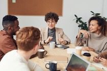 People sitting down in a discussion